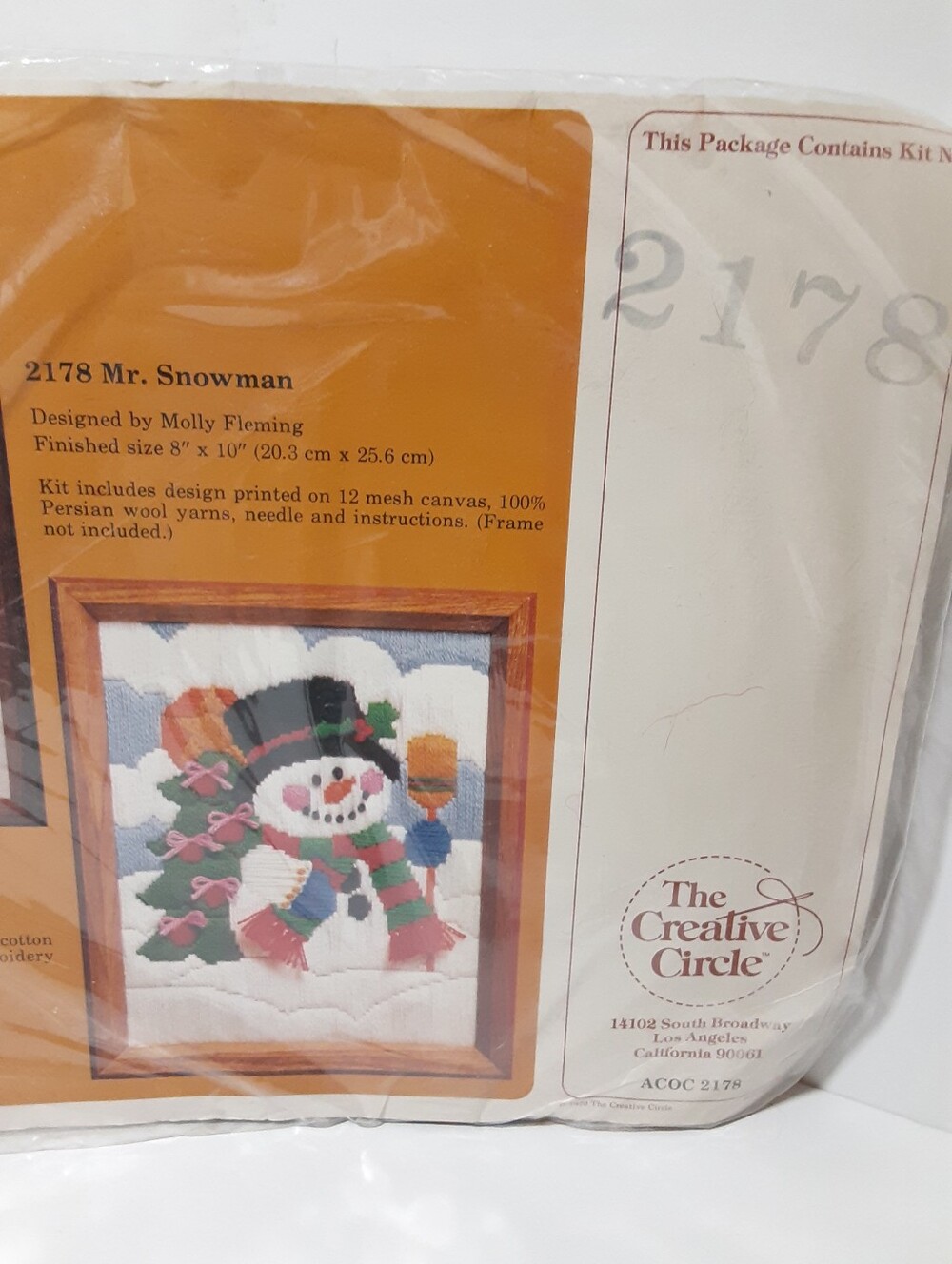 Vintage Mr. Snowman #2178 Needle Craft Crewel Kit Creative Circle 8" x 10" NEW